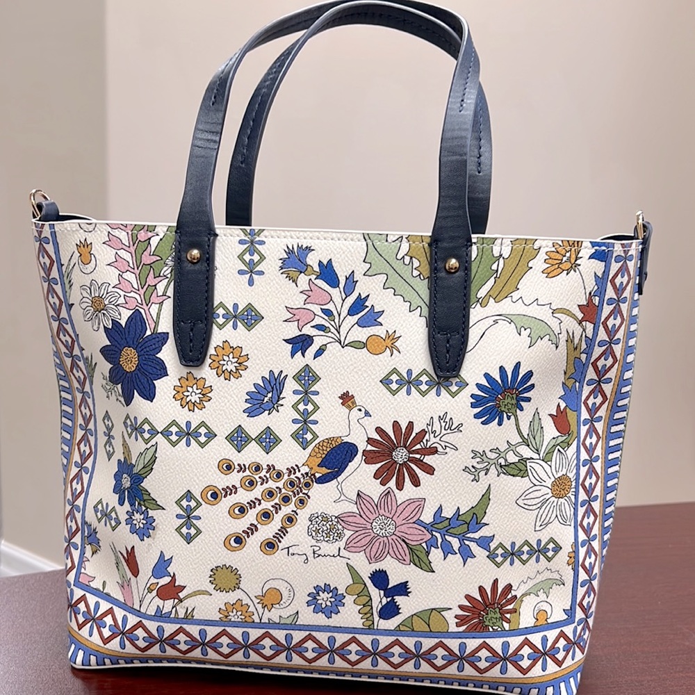 Tory Burch Ivory Meadow Folly Kerrington Square Tote